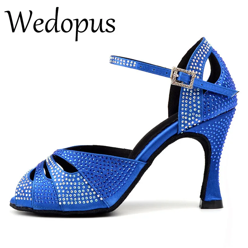 Wedopus Latin Dance Shoes Blue Satin Ballroom Dancing Sandals Party Sandals Women High Heel
Wedopus Latin Dance Shoes Blue Satin Ballroom Dancing Sandals Party Sandals Women High Heel