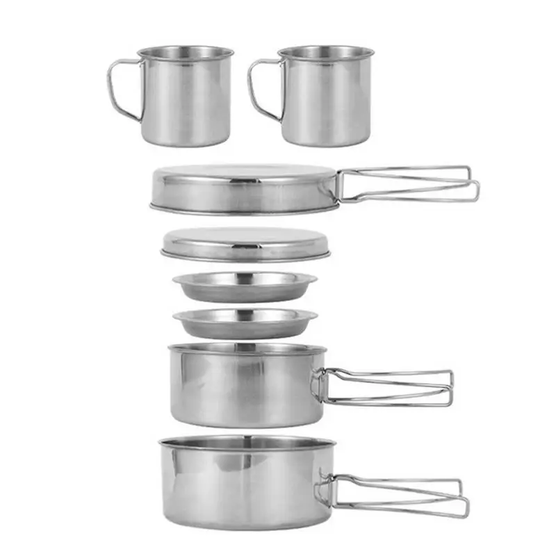 Stainless Steel Cookware Set 8 Pieces Outdoor Camping Tableware Portable Picnic Cookware Camping Bowl Set
Stainless Steel Cookware Set 8 Pieces Outdoor Camping Tableware Portable Picnic Cookware Camping Bowl Set