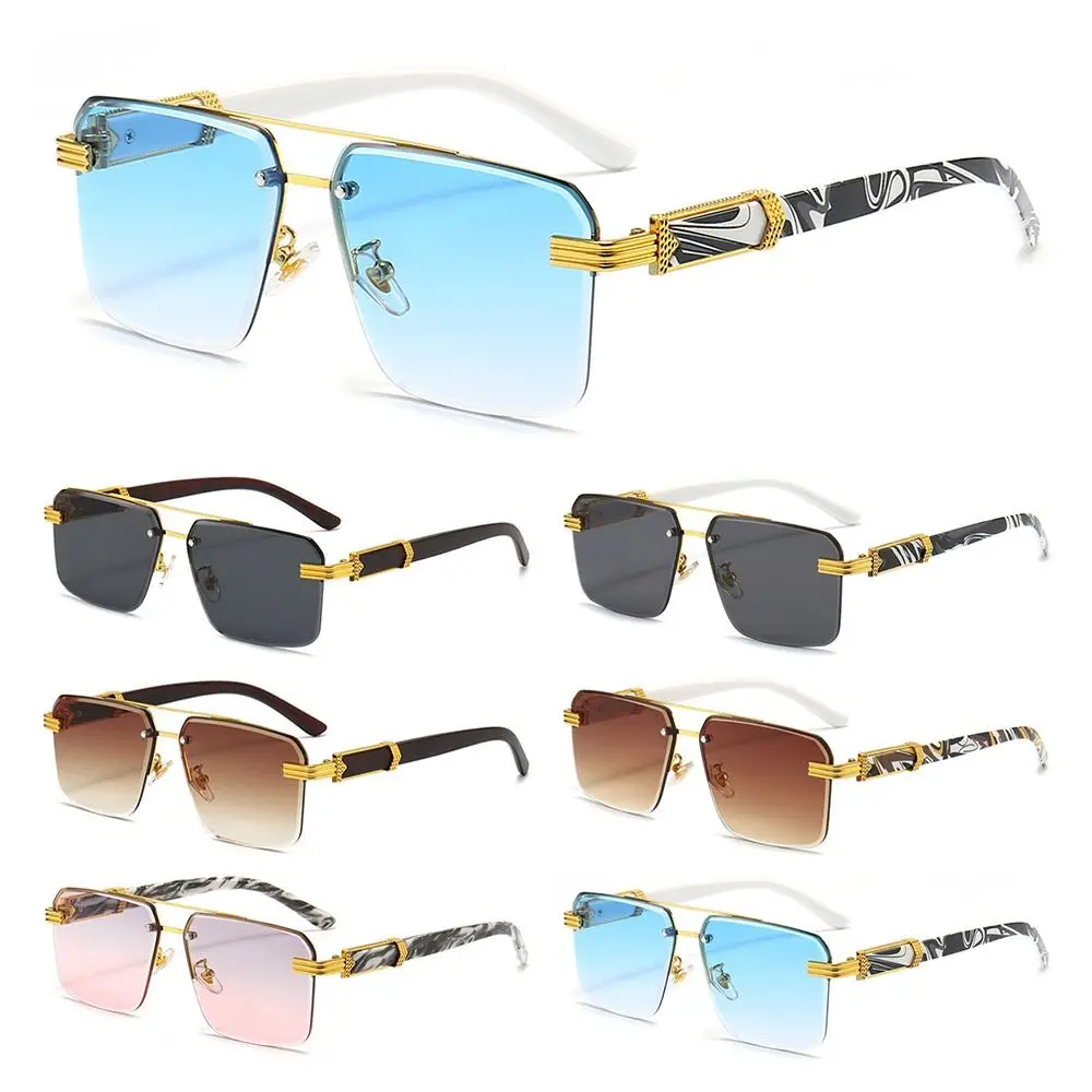 

Vintage Rimless Sunglasses for Men Fashion UV400 Square Frameless Sun Glasses Gradient Shades for Women