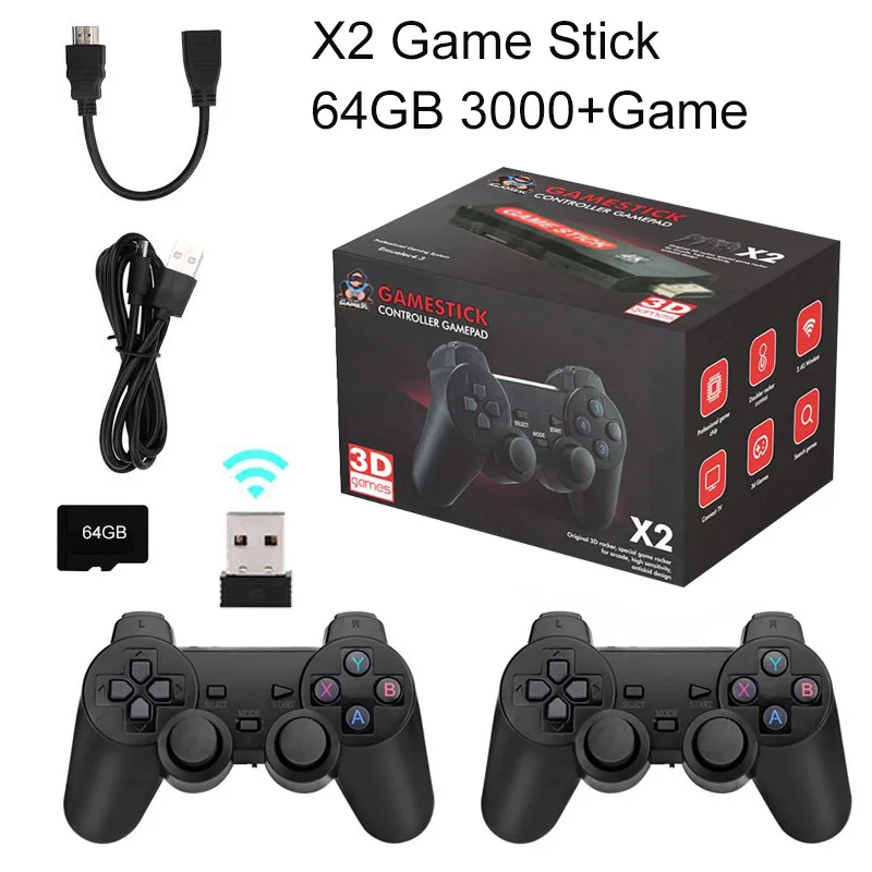 X2 Electronic Game Console with 30000 built-in games 64 GB WiFi 2.4G HD 4K compatible with 40 N64 GBA emulators
X2 Electronic Game Console with 30000 built-in games 64 GB WiFi 2.4G HD 4K compatible with 40 N64 GBA emulators