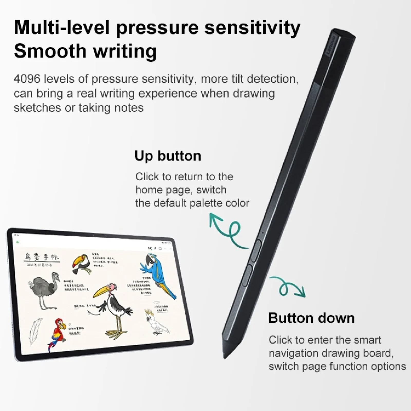Stylus pen for Lenovo Xiaoxin Pad/Pro Bluetooth stylus 4096-level pressure-sensitive active capacitive pen stylus
Stylus pen for Lenovo Xiaoxin Pad/Pro Bluetooth stylus 4096-level pressure-sensitive active capacitive pen stylus