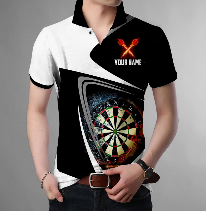 Fashion darts series 3D printed polo shirt Funny Harajuku street element package Short sleeved polo shirt WB001
Fashion darts series 3D printed polo shirt Funny Harajuku street element package Short sleeved polo shirt WB001