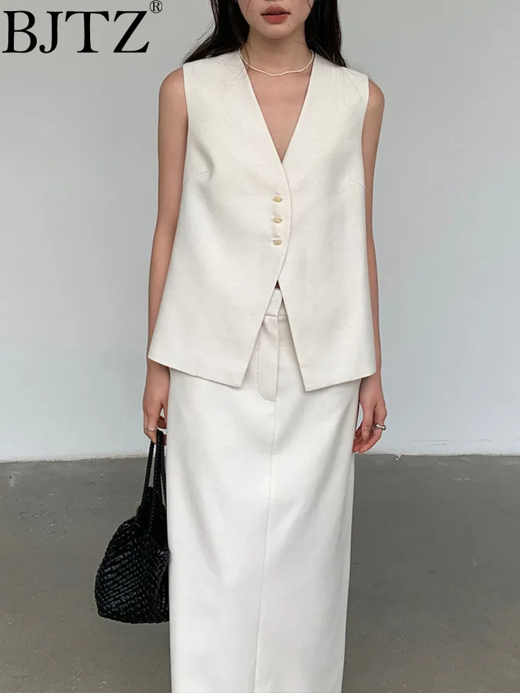 BJTZ High End Temperament, Office Lady Sleeveless, Slimming V-neck Suit, Vest Women 2024 New Retro High Waisted Suit Skirt
BJTZ High End Temperament, Office Lady Sleeveless, Slimming V-neck Suit, Vest Women 2024 New Retro High Waisted Suit Skirt