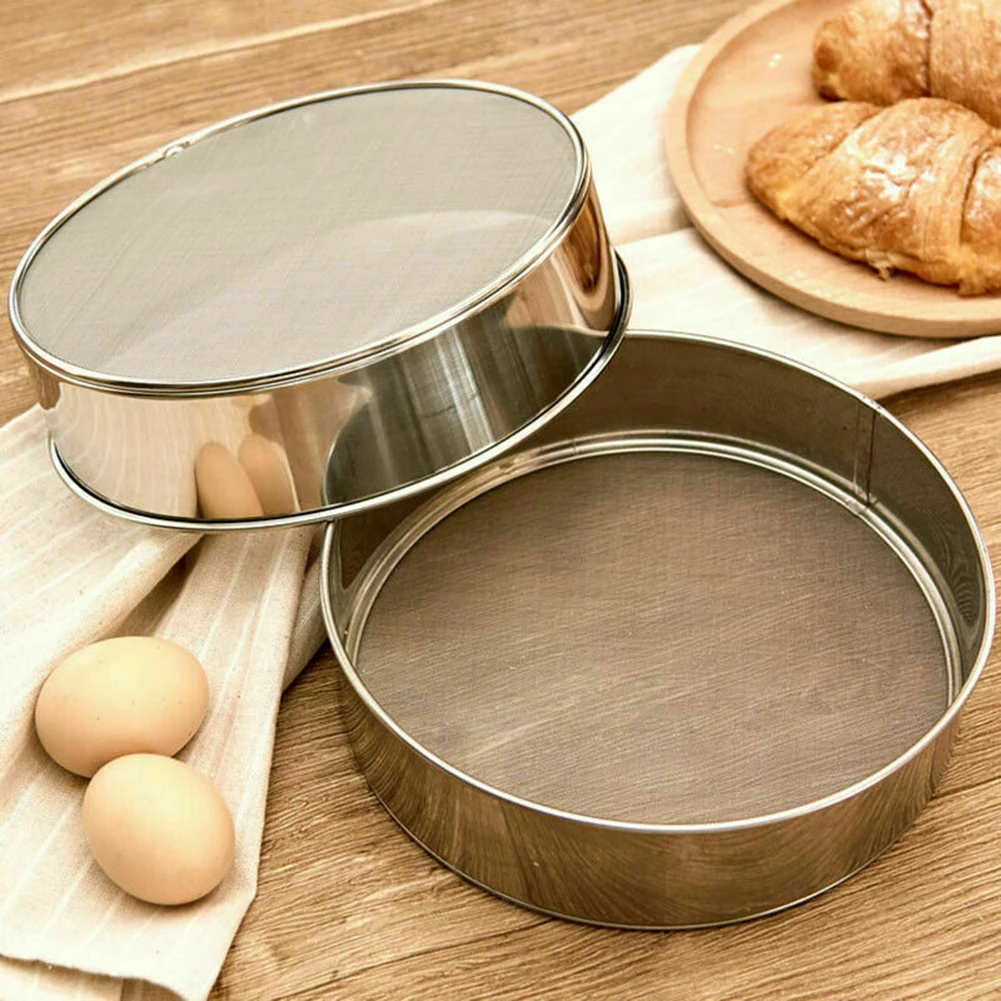 High Quality 304 Stainless Steel Ultra-fine Filter Kitchen Mesh Flour Sifter Flour Sieve Sifters Shakers Mesh Baking Tools
High Quality 304 Stainless Steel Ultra-fine Filter Kitchen Mesh Flour Sifter Flour Sieve Sifters Shakers Mesh Baking Tools