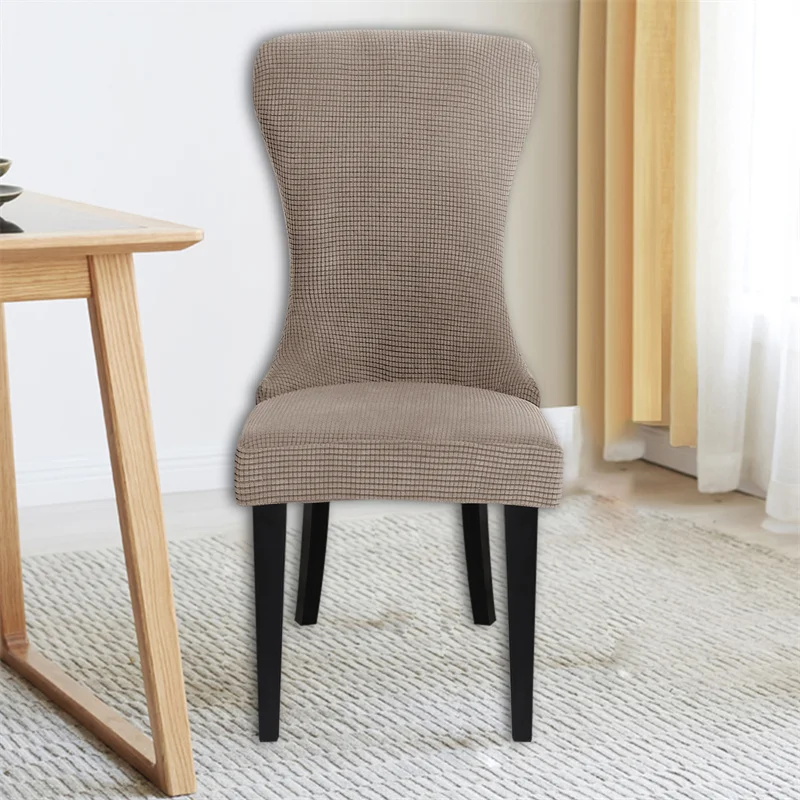 Housses de chaise incurvée en polaire de Style nordique, couvre-siège, extensible, amovible, lavable, pour salle à manger, pour salon Housses de chaise incurvée en polaire de Style nordique, couvre-siège, extensible, amovible, lavable, pour salle à manger, pour salon