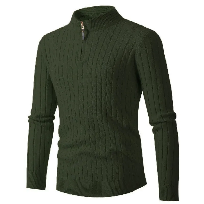 Autumn Men's Sweater Stand Collar Zipper Fried Dough Twist Knit Pullover Winter Men's Warm Black Sweater Vintage Clothes Top
Autumn Men's Sweater Stand Collar Zipper Fried Dough Twist Knit Pullover Winter Men's Warm Black Sweater Vintage Clothes Top