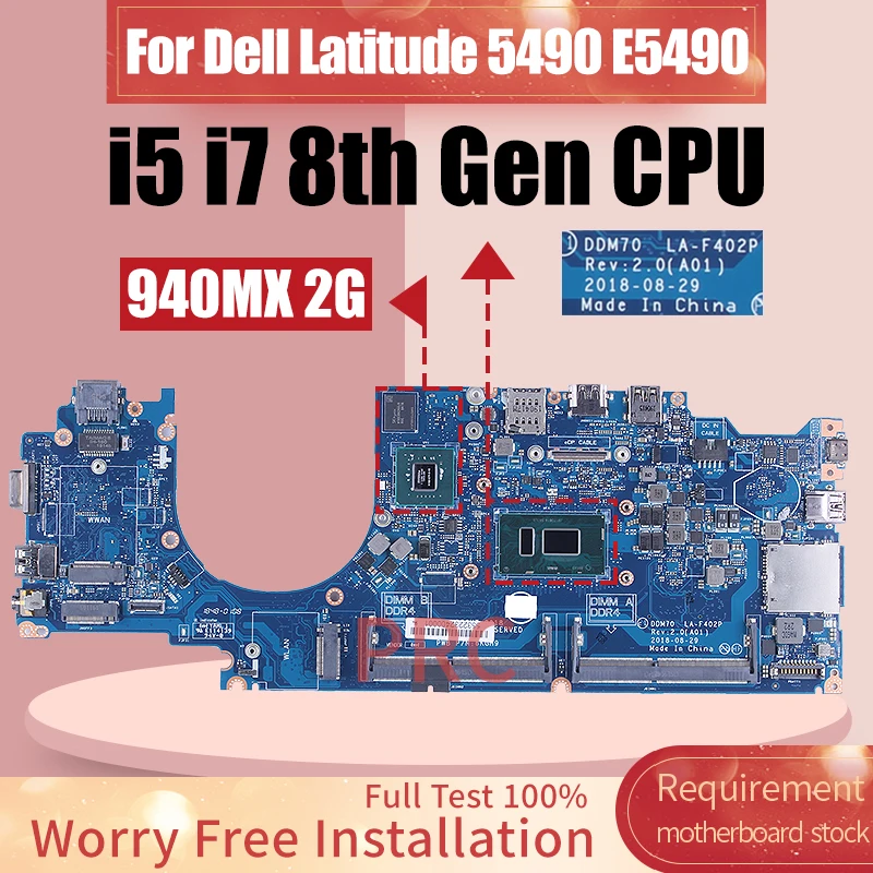 Материнская плата для ноутбука Dell Latitude 5490 E5490, LA-F402P 09XJ6N 0NFW3V 07DWXK 09XJ6N 0G56T5 i5 i7 8-го поколения
Материнская плата для ноутбука Dell Latitude 5490 E5490, LA-F402P 09XJ6N 0NFW3V 07DWXK 09XJ6N 0G56T5 i5 i7 8-го поколения