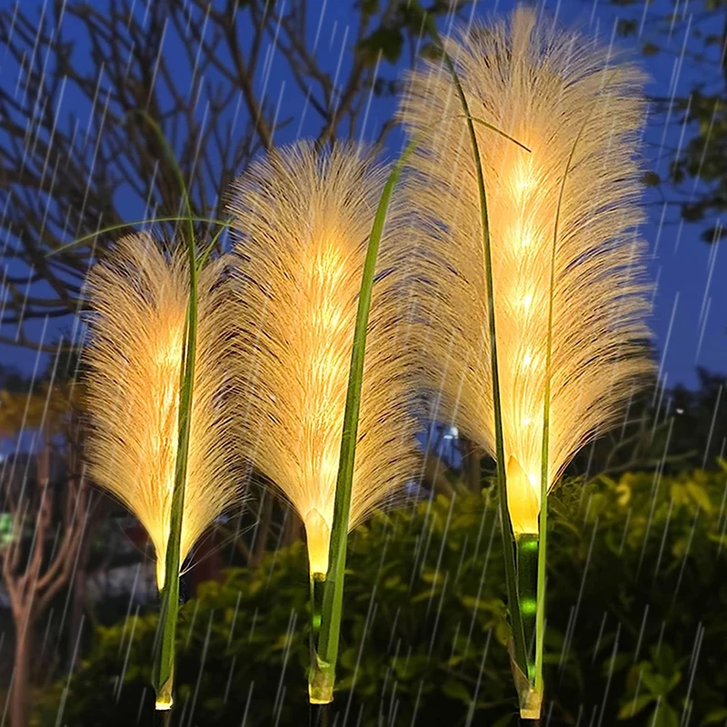 

Simulated Reed LED Solar Lights Fiber Optic Waterproof Garden Lamp Outdoor Landscape Lamps for Patio Yard Lawn Decoration Light