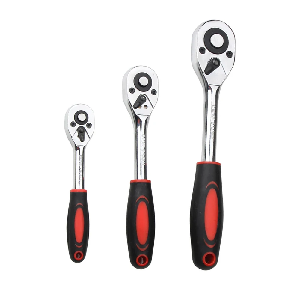 1/4in 3/8in 1/2in Torque Ratchet Surface Chrome Plated Double Color Rubber Handle For Heads Wrench Socket 24 Teeth Hadle Tools
1/4in 3/8in 1/2in Torque Ratchet Surface Chrome Plated Double Color Rubber Handle For Heads Wrench Socket 24 Teeth Hadle Tools