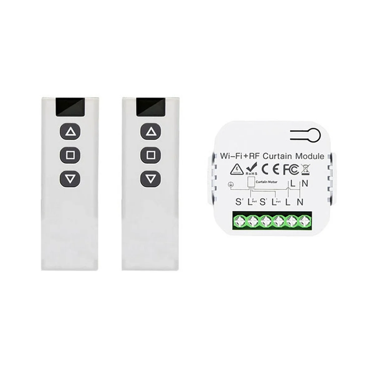 Tuya Smart Life WiFi 433Mhz Blind Curtain Switch with RF Remote for Electric Roller Shutter Control, 2RC 1RE
Tuya Smart Life WiFi 433Mhz Blind Curtain Switch with RF Remote for Electric Roller Shutter Control, 2RC 1RE