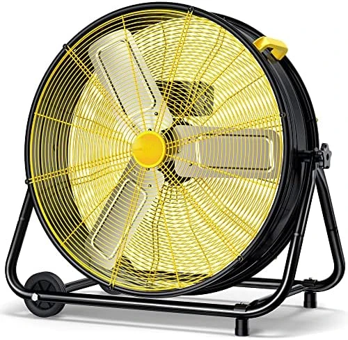 24 Inch Industrial Drum Fan, 320W High Velocity Floor Fan, 3 Speed Heavy Duty Metal Air Circulator, 360° Tilt with Casters Hand
24 Inch Industrial Drum Fan, 320W High Velocity Floor Fan, 3 Speed Heavy Duty Metal Air Circulator, 360° Tilt with Casters Hand