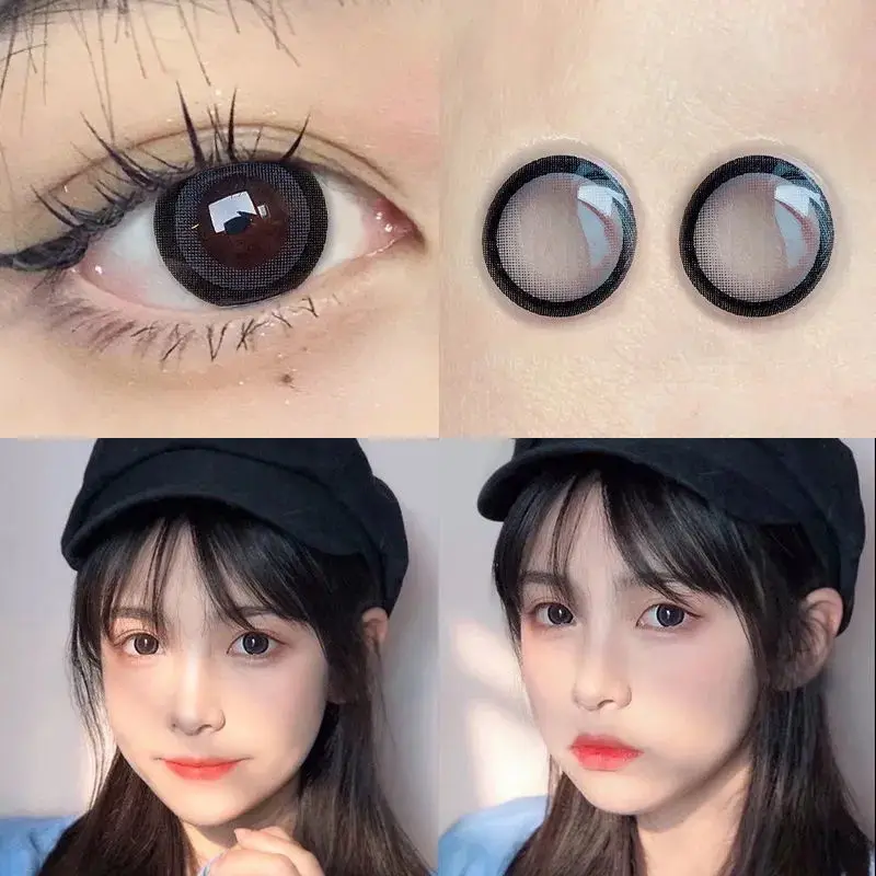 Two Pieces of Color Contact Lenses for Eyes Ladies Color Lens Delivery Glasses Case Gift With Eye Contact Lens Student Natural Two Pieces of Color Contact Lenses for Eyes Ladies Color Lens Delivery Glasses Case Gift With Eye Contact Lens Student Natural