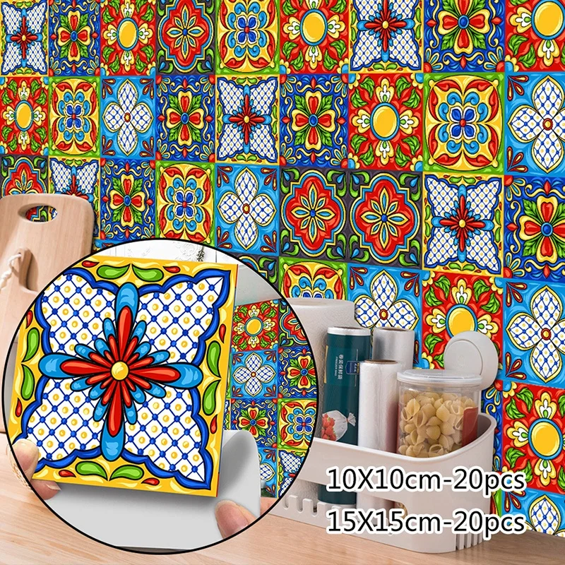 20Pcs Wall Sticker Retro Pattern Tile Sticker PVC Art Decal Home Decor Wall Decor DIY For Kitchen Bathroom 10x10cm/15x15cm
20Pcs Wall Sticker Retro Pattern Tile Sticker PVC Art Decal Home Decor Wall Decor DIY For Kitchen Bathroom 10x10cm/15x15cm