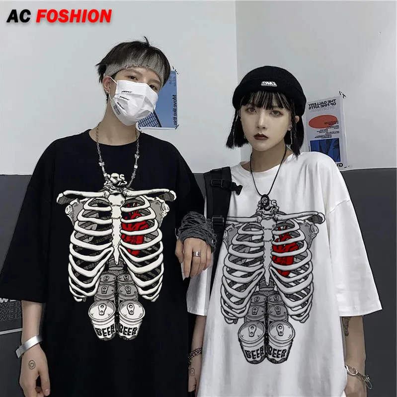 Tshirt Hip Hop Design Women Harajuku Retro Skull Print Short Sleeve Oversized T-Shirt Streetwear Tops Tees Streetwear T Shirt
Tshirt Hip Hop Design Women Harajuku Retro Skull Print Short Sleeve Oversized T-Shirt Streetwear Tops Tees Streetwear T Shirt