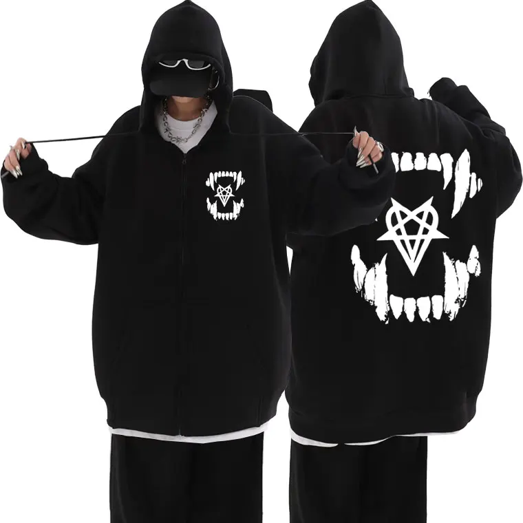

Rapper Playboi Carti Opium Teen X Graphic Print Zipper Hoodie Men Hip Hop Oversized Zip Up Jacket Male Vintage Gothic Sweatshirt