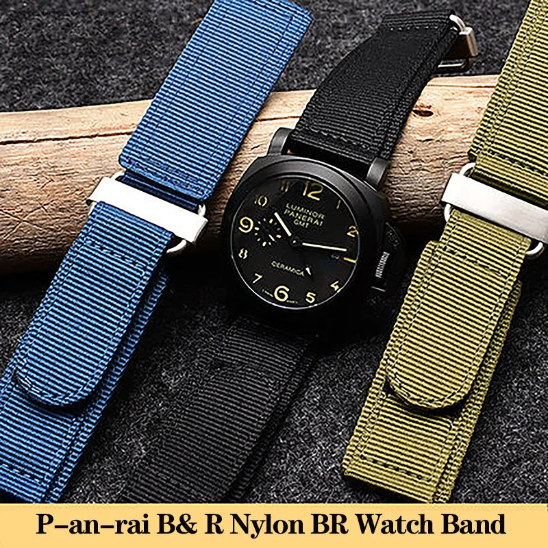 

22mm 24mm Watchband Wristband Applicable for P-an-rai B& R Nylon BR Watch Band Rugged Outdoor Sports Bracelet Waterproof Strap