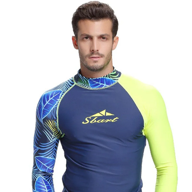 

Long Sleeve Suit Swim Floatsuit Tops Men Rash Guard Surfing Diving Suits Swimwear UV Swimming Rash Guard Prevent Jellyfish