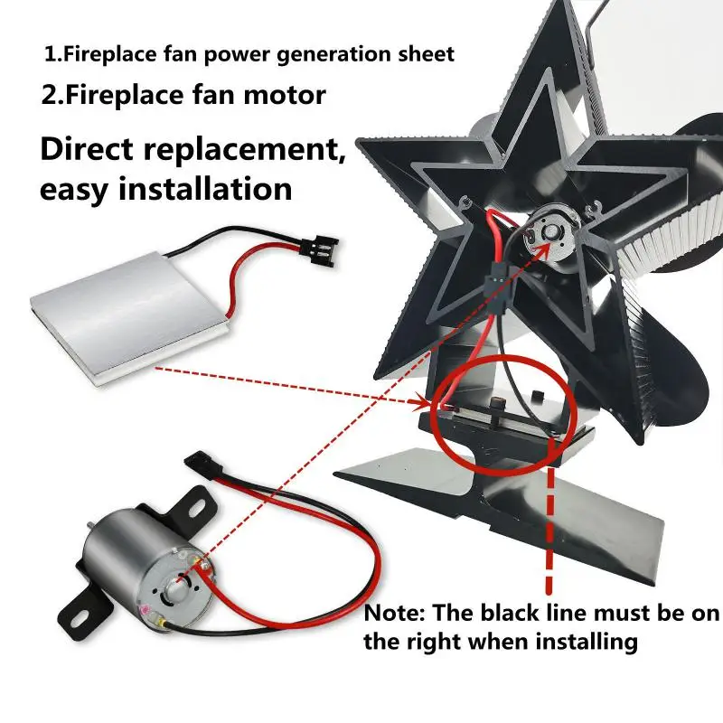 

Fireplace Fan Motor Repair Parts Wood Stove Fan Motor Generator with Power Plate Electric Fireplace Universal Accessories