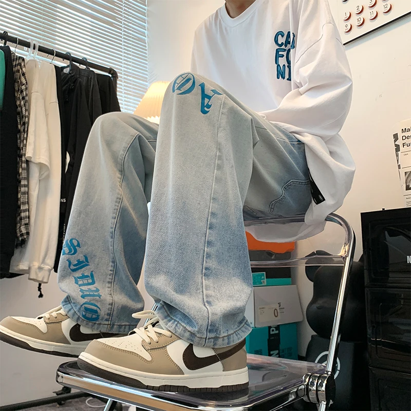 Y2k Gradient Printed Monogram Jeans Drawstring High Street Elastic Straight Wide Leg All Match Mopping Loose Denim Good Quality
Y2k Gradient Printed Monogram Jeans Drawstring High Street Elastic Straight Wide Leg All Match Mopping Loose Denim Good Quality