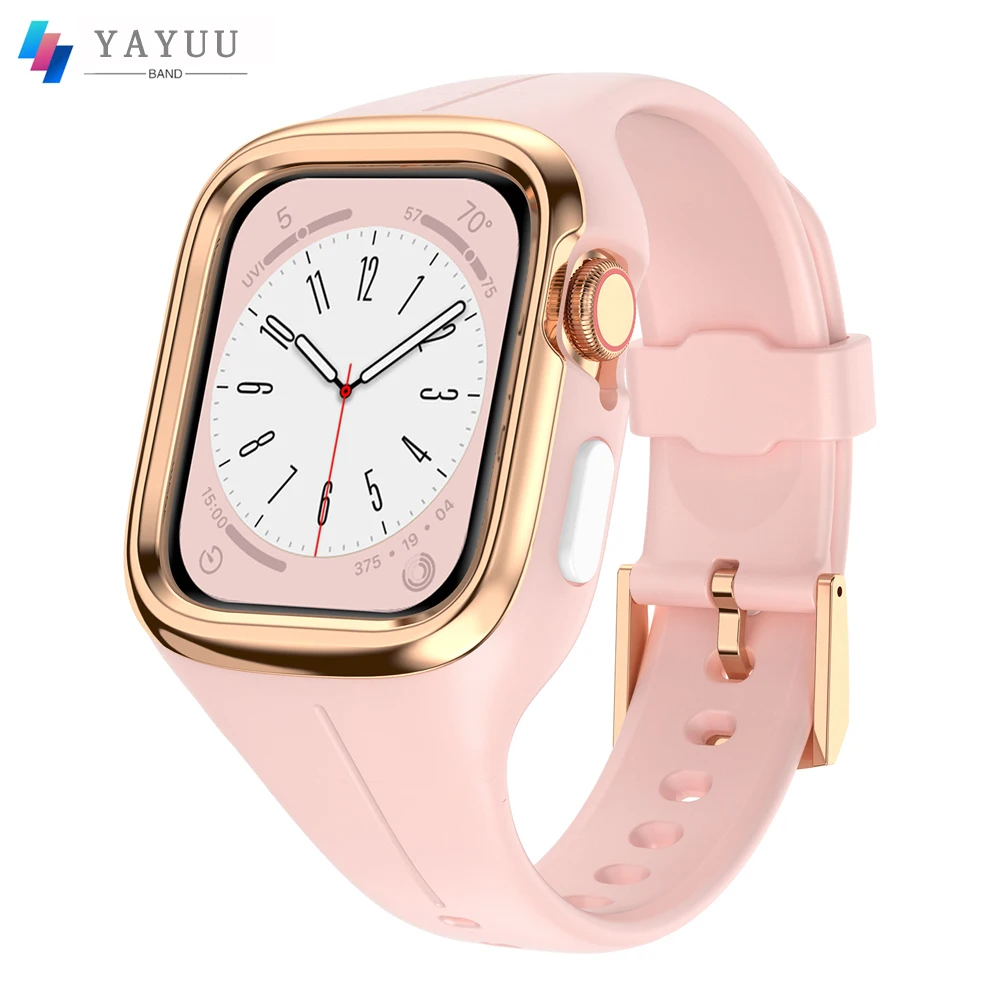 Женские ремешки для Apple Watch Band 41 мм 40 мм 38 мм, ремешок с прочным защитным металлическим бампером для iWatch Series 8 7 6 SE 5 4 3
Женские ремешки для Apple Watch Band 41 мм 40 мм 38 мм, ремешок с прочным защитным металлическим бампером для iWatch Series 8 7 6 SE 5 4 3