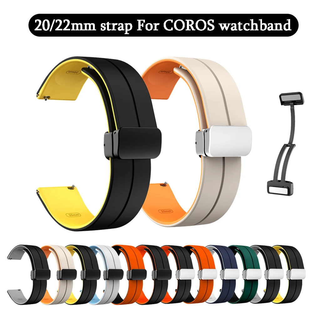 20/22mm Magnetic buckle two-tone silicone band For COROS APEX 46mm 42mm/PACE 2/APEX Pro Smartwatch Replaceable strap Accessories
20/22mm Magnetic buckle two-tone silicone band For COROS APEX 46mm 42mm/PACE 2/APEX Pro Smartwatch Replaceable strap Accessories