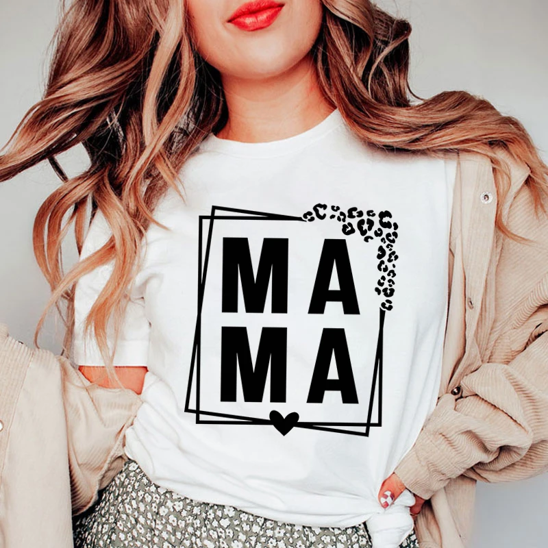 

New Mother's Day MAMA Letter Print Clothes Women Summer Short Sleeve Fashion Casual T-Shirt Top Plus Size XXS-4XL