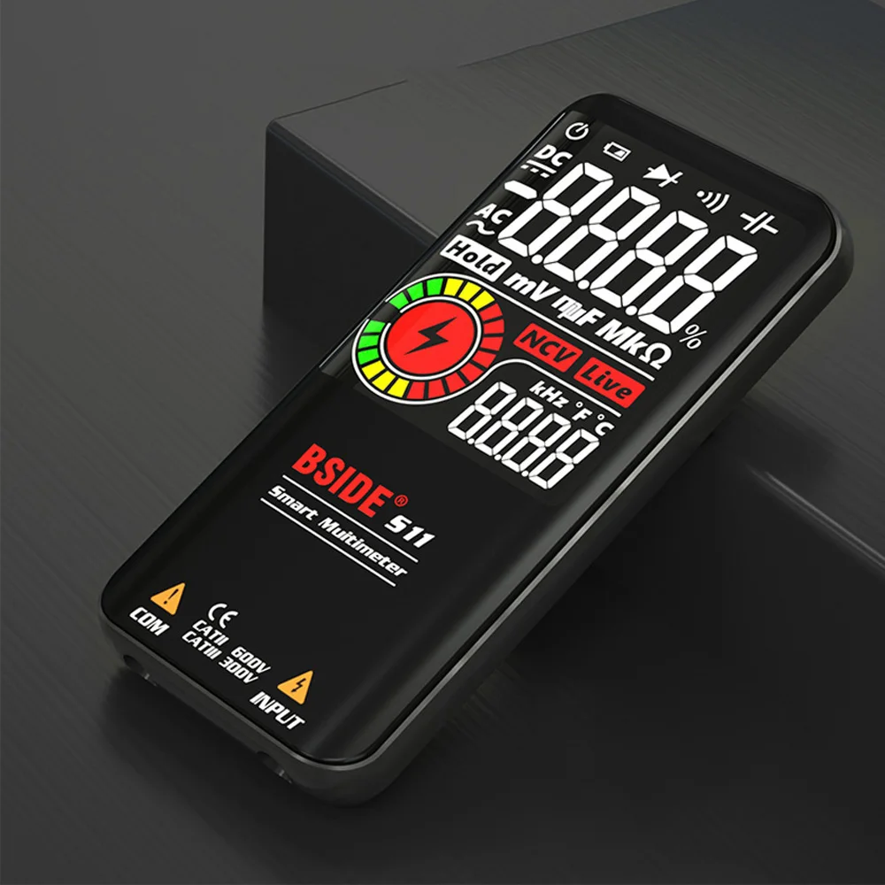 Цифровой мультиметр BSIDE S10/S11, 9999 отсчетов, профессиональный, постоянный ток, переменный ток, конденсатор напряжения, Ом, диод, NCV, Гц, EMF тестер, детектор
Цифровой мультиметр BSIDE S10/S11, 9999 отсчетов, профессиональный, постоянный ток, переменный ток, конденсатор напряжения, Ом, диод, NCV, Гц, EMF тестер, детектор