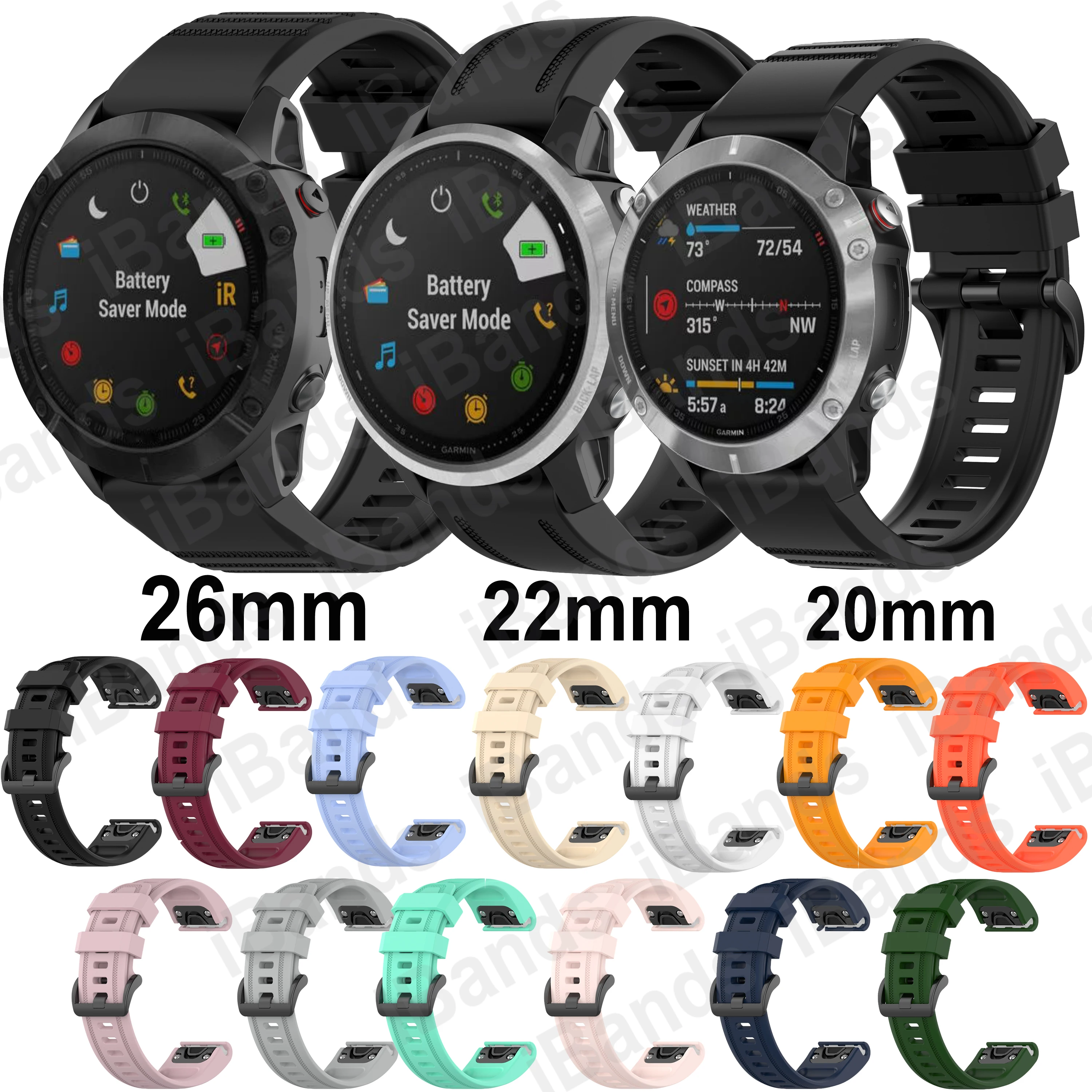 26mm 22mm 20mm Quick Fit Rubber Band for Garmin Fenix 7X 7 7S Silicone Strap Epix 2 Sport Bracelet
26mm 22mm 20mm Quick Fit Rubber Band for Garmin Fenix 7X 7 7S Silicone Strap Epix 2 Sport Bracelet