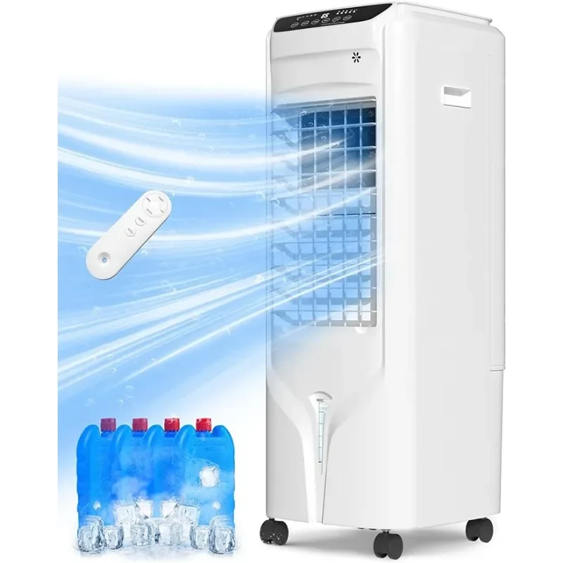 

Swamp Cooler, Evaporative Air Cooler with Remote Control, 4.2-Gal Water Tank,Wide-Swing,12H Timer,3 Modes,3 Speeds,for Room(32")