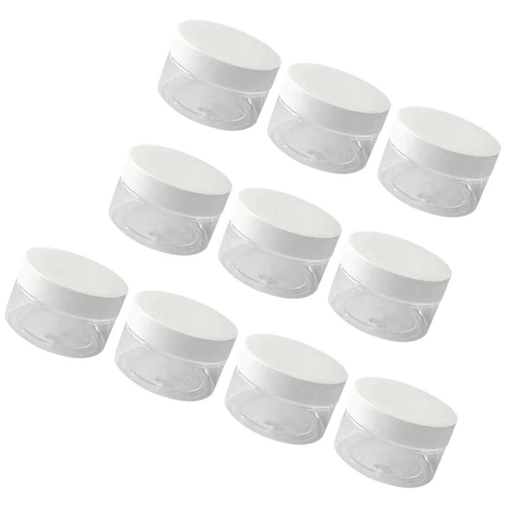 

10pcs Empty Refillable Glass Jars with White Lid 100ml Empty Lip Balm Lotion Storage Container Pot for Travle Sample Containers