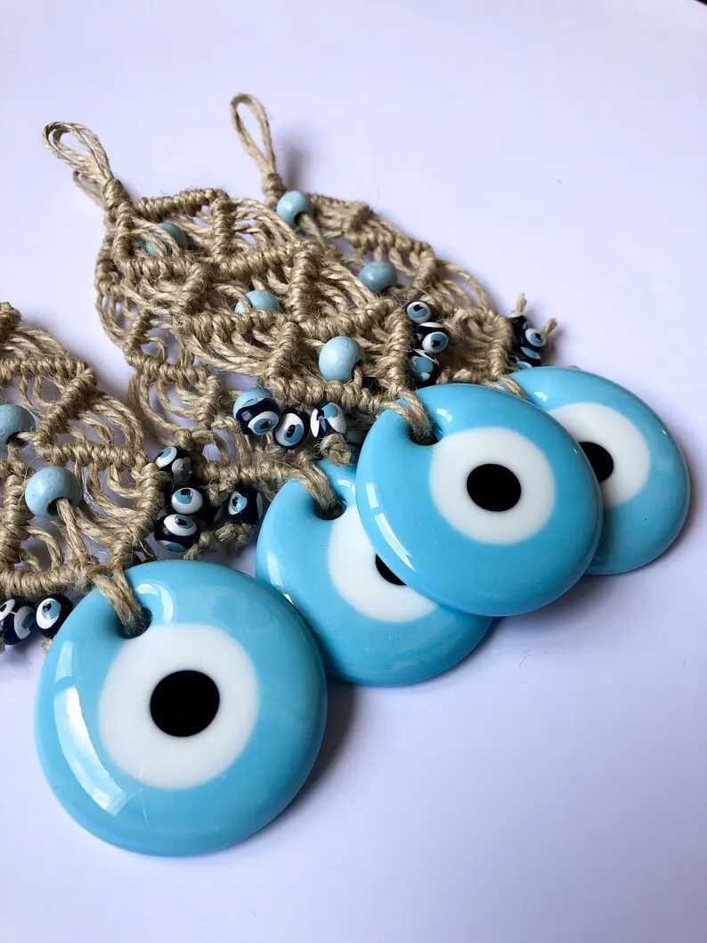 Handmade Evil Eye Wall Hanging - Turkish Glass Macrame Decor 12 Sb7bd3104119b4790a25f4549fcd88adbd