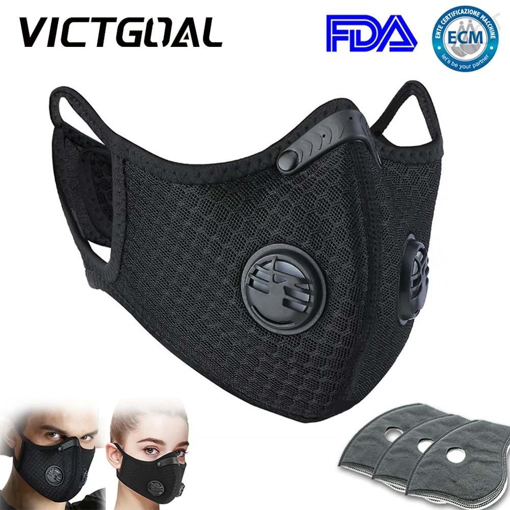 

VICTGOAL Cycling Facemask For Man With Activated Carbon Filters PM 2.5 Anti-Pollution MTB Road Bike Sports Dustproof Face Masks
