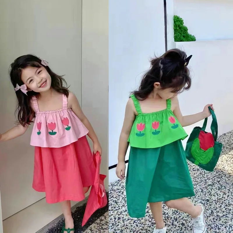 Summer Baby and Girls Cotton Sweet Contrast Patchwork Sleeveless Strapped Dress with Handbag Kids Lovely Outfit Clothing 2-8 Yrs
Summer Baby and Girls Cotton Sweet Contrast Patchwork Sleeveless Strapped Dress with Handbag Kids Lovely Outfit Clothing 2-8 Yrs