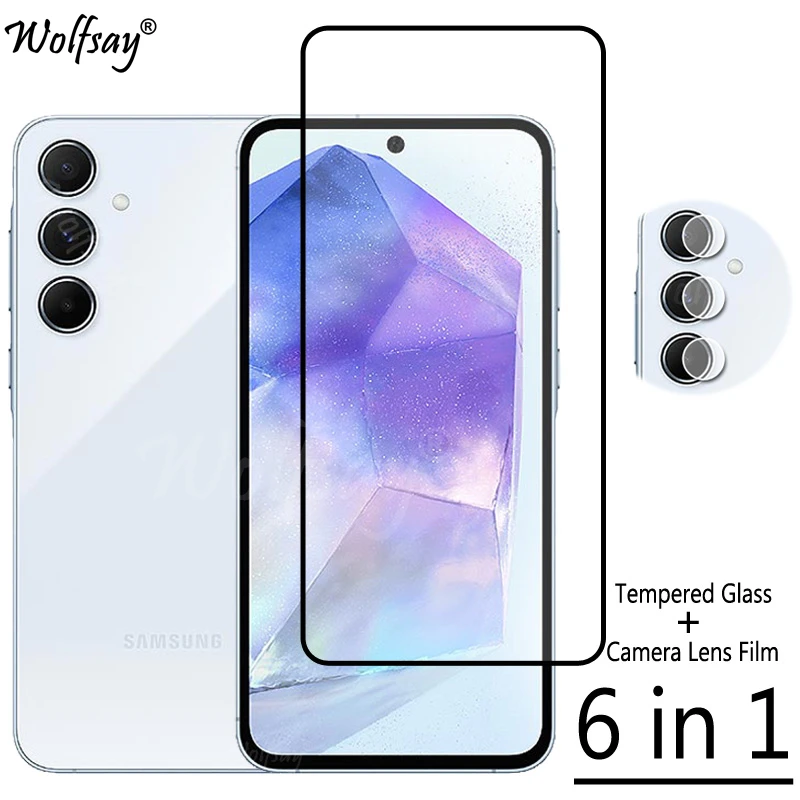 Полностью покрывающее полноэкранное закаленное стекло с клеем для Samsung Galaxy A55, защита для экрана Samsung A55, зеркальное стекло для камеры Samsung A55, стекло
Полностью покрывающее полноэкранное закаленное стекло с клеем для Samsung Galaxy A55, защита для экрана Samsung A55, зеркальное стекло для камеры Samsung A55, стекло