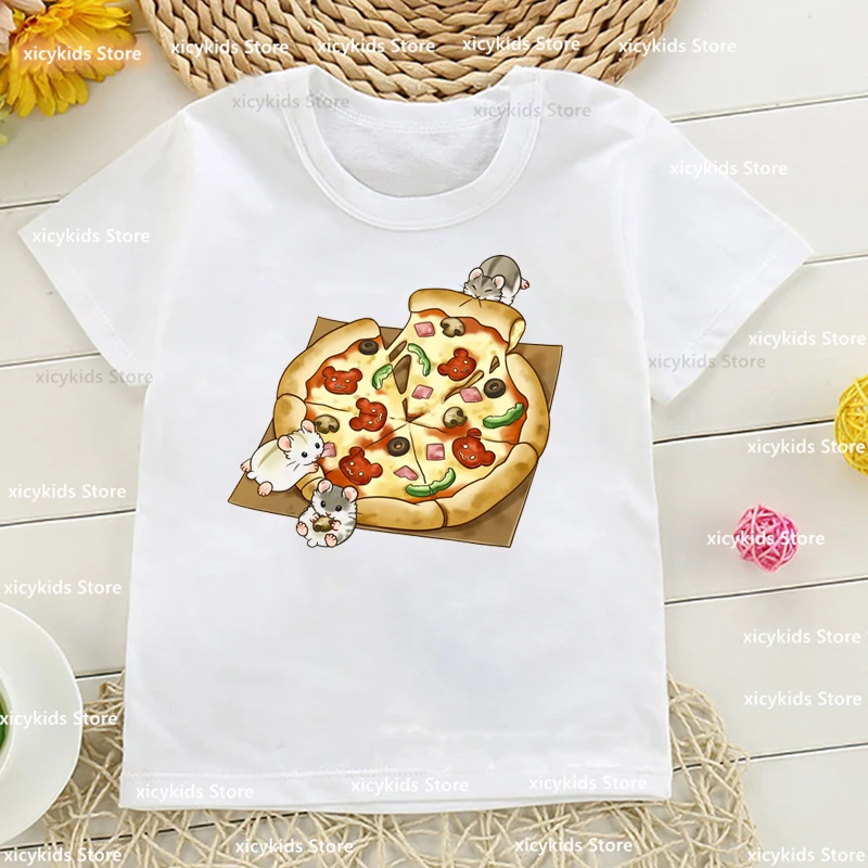 

New boys t-shirt Funny Sandwich,Hamster Print Children'S Clothing Tshirt Summer Boy Girls Unisex Clothes Cute Baby Tshirts tops