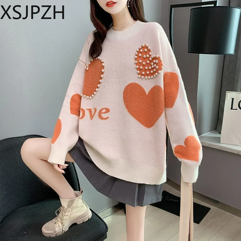 Women's Mid-length Loose Sweater, Versatile Knitwear, Casual Fashion, Plus Size, Autumn, Winter, New, 2023
Women's Mid-length Loose Sweater, Versatile Knitwear, Casual Fashion, Plus Size, Autumn, Winter, New, 2023