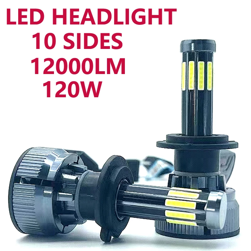 

2PCS 10 Sides H7 LED Headlight H1 H3 H11 H8 H9 880 881 9005/HB3 H10 9006/HB4 9012 H4 9004/HB1 9007/HB5 9008/H13 Fog Lamp 12V