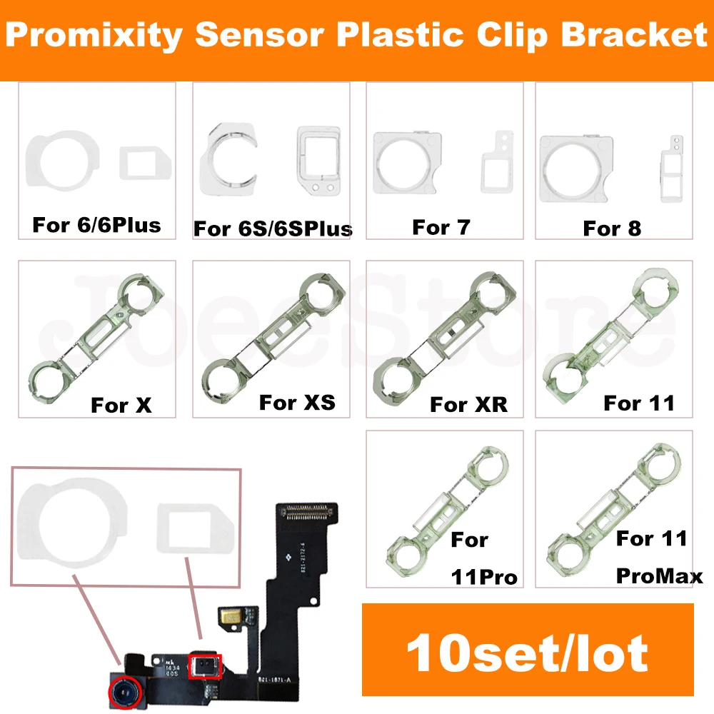 

10set Front Camera Proximity Sensor Plastic Bracket Holder Clip For iphone 5 5s 5c 6 6S 7 8 Plus X XR XS 11 Pro Max Ring Cap