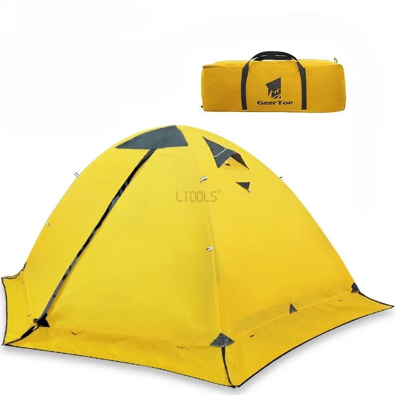 

Outdoor Trekking Tent with Snow Skirt, Backpacking Tent Hemlines, Aluminum Pole, Waterproof Camping Shelter, Fishing Sun-proof