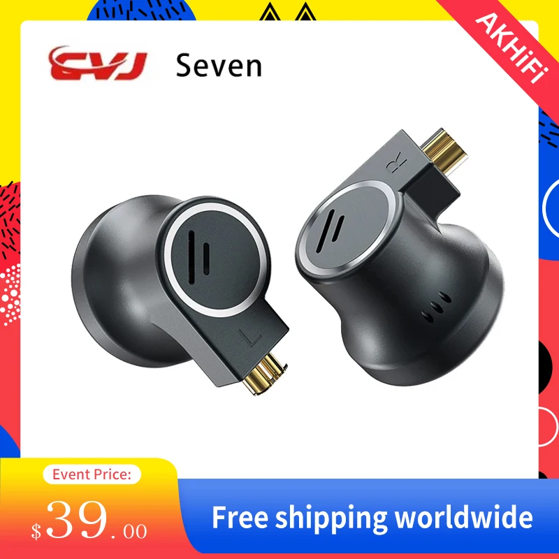 

CVJ Seven 1DD+1 Vibration unit In Ear Flat Head Hifi Support Music Gaming And Esports Specific Boom Microphone Earphones