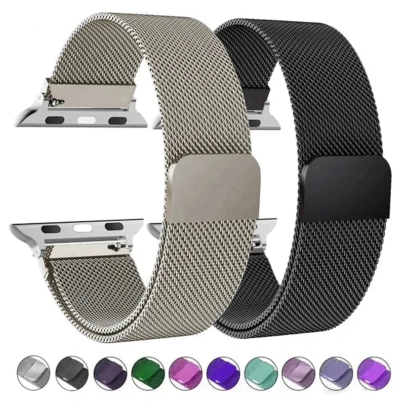 

Milanese loop For apple Watch bands 44mm 40mm 45mm 49mm 41mm 38mm 42mm 44 mm Bracelet iwatch Series 9 3 6 5 SE 7 8 Ultra 2 strap