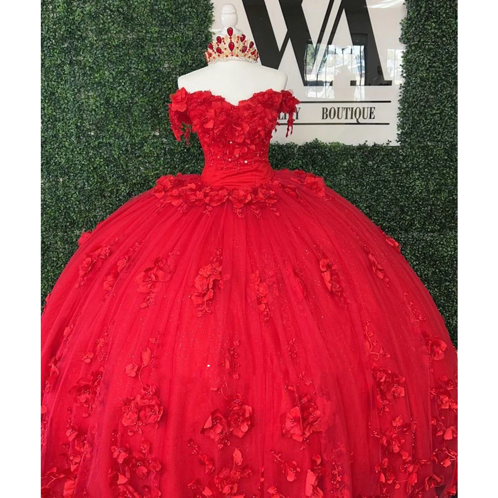 ANGELSBRIDEP Red Quinceanera Dress 3D Floral Flowers Beading Princess Sweet 16 Ball Gown Vestidos De 15 Años 100cm Train Custom
ANGELSBRIDEP Red Quinceanera Dress 3D Floral Flowers Beading Princess Sweet 16 Ball Gown Vestidos De 15 Años 100cm Train Custom
