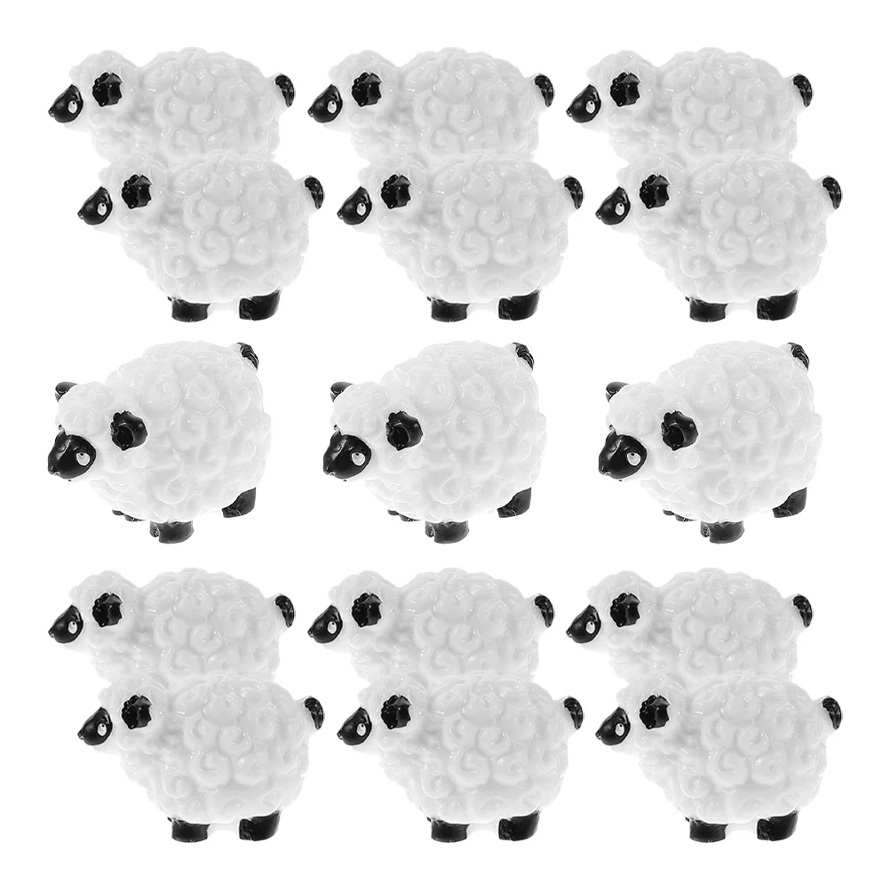 

20 Pcs Micro Landscape Ornament Moss Mini Sheep Outdoor Figurines Lawn Statues Decorate Decorative Goat Decors Resin Garden