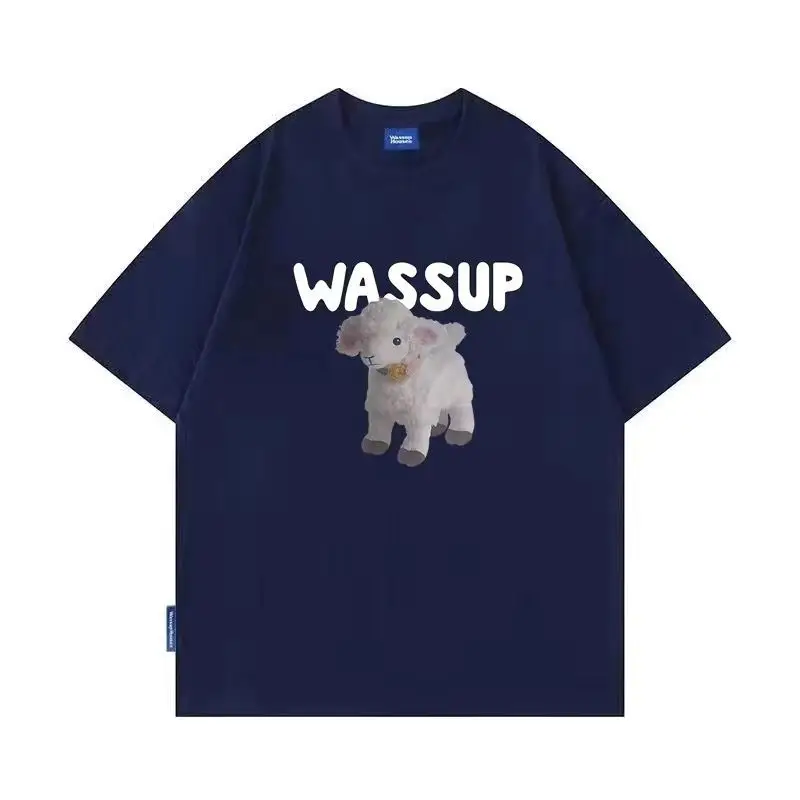 Short-sleeved new style cute sheep printed pure cotton short-sleeved loose casual versatile half-sleeved tops for men and women
Short-sleeved new style cute sheep printed pure cotton short-sleeved loose casual versatile half-sleeved tops for men and women