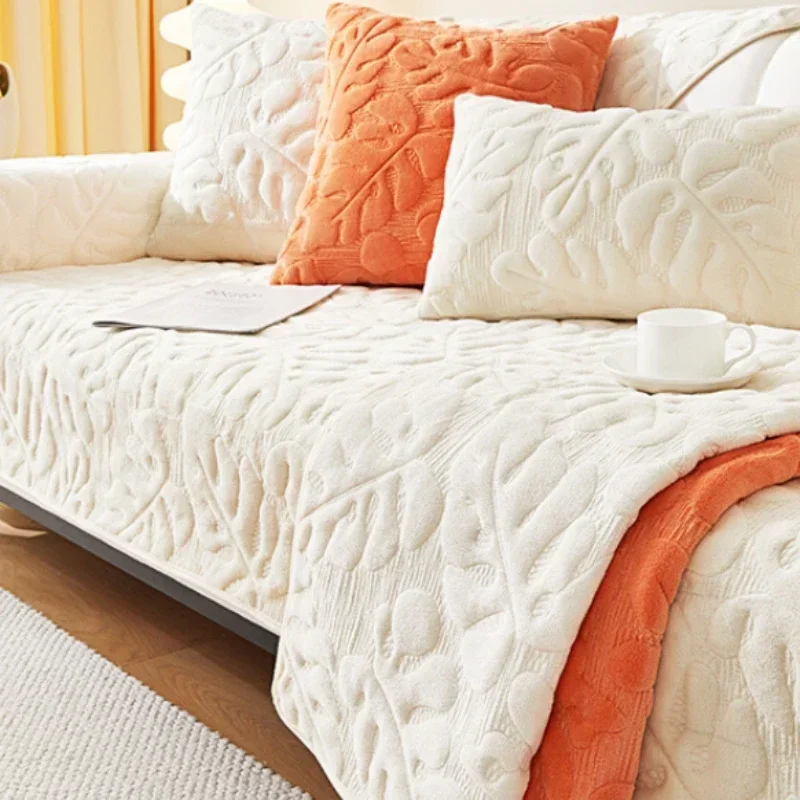 

Мягкий бархатный коврик для дивана с 3D рисунком, новинка зимы, толстая нескользящая Подушка, однотонный универсальный чехол для дивана, тканевое полотенце