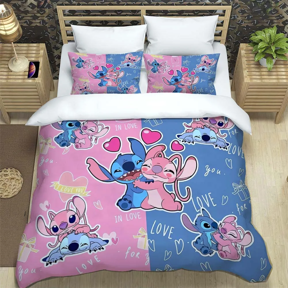 

Stitch Cartoon Bedding Set 3D Printing Home Decoration Pillowcase Quilt Cover Cute Gift To Family and Friends