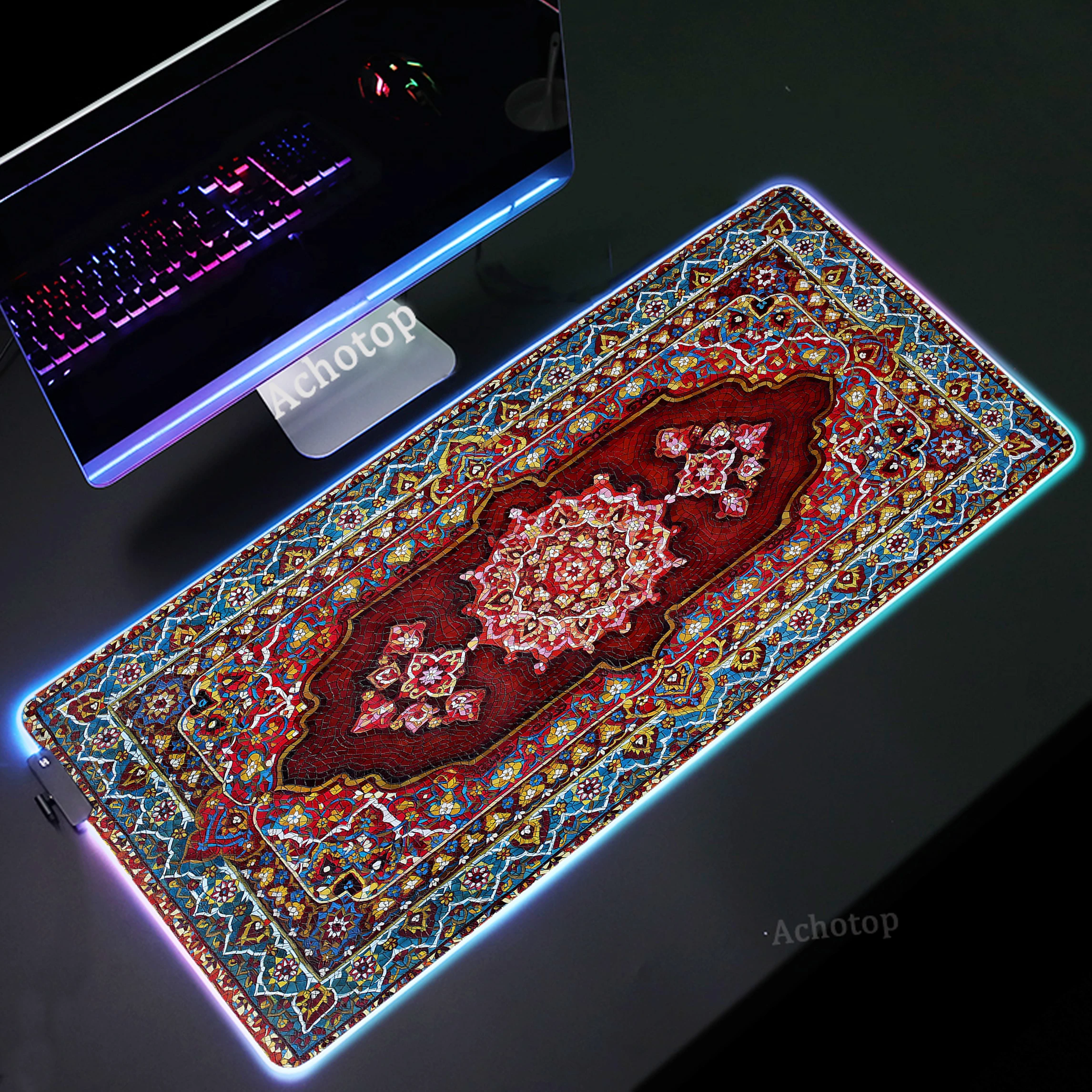 RGB Persian Carpet Gamer Mousepad XXL Gaming Mouse Pad LED Colorful Backlit Mousemat Computer Keyboard Pads Locking Edge Deskmat
RGB Persian Carpet Gamer Mousepad XXL Gaming Mouse Pad LED Colorful Backlit Mousemat Computer Keyboard Pads Locking Edge Deskmat