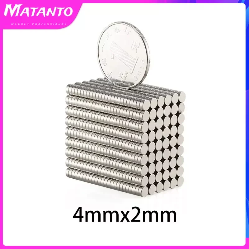 

100/200/500PCS 4x2mm Small Round Rare Earth Magnets Strong N35 Permanent Neodymium Magnets Disc