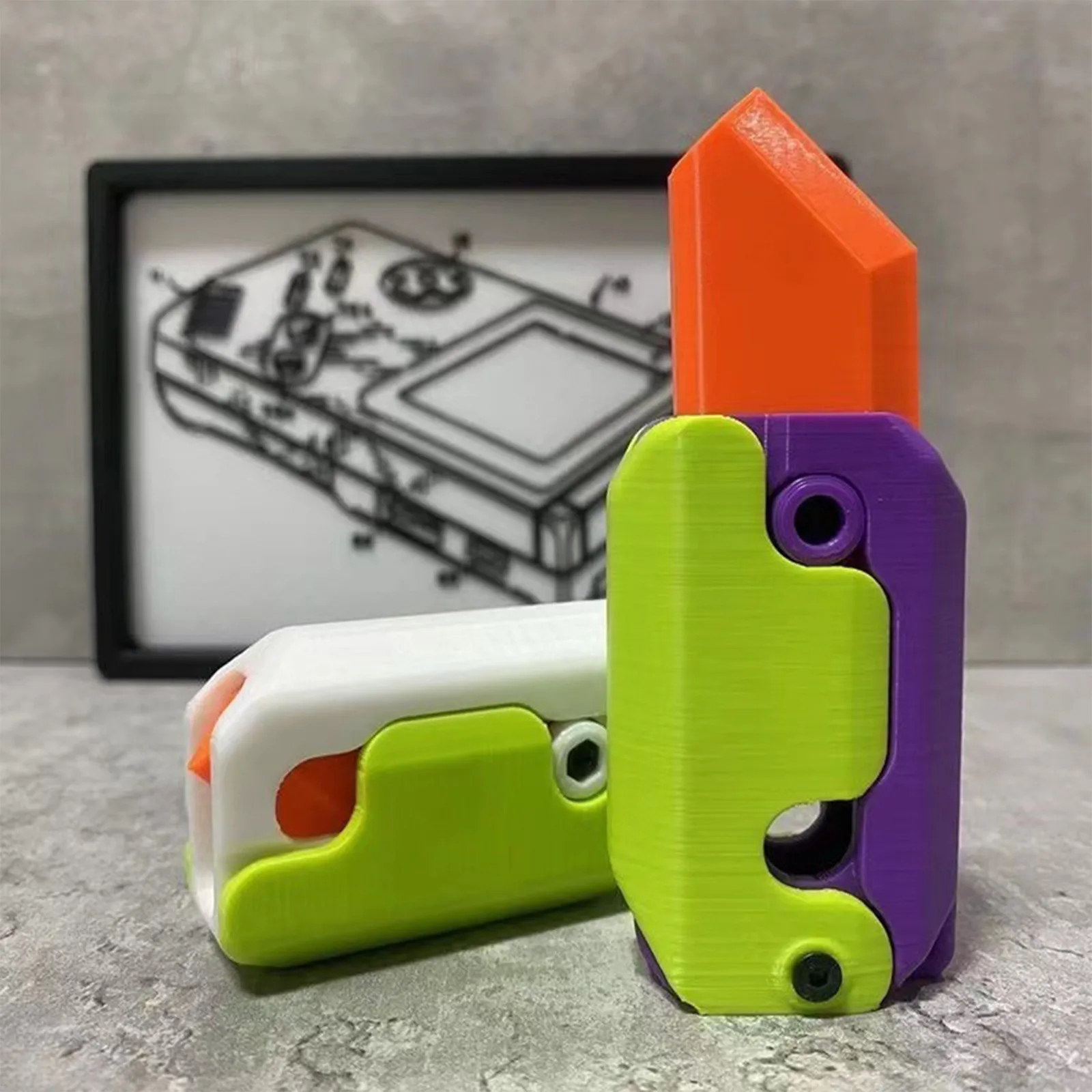 3D Carrot Gravity Knife Fidget Toys Children Decompression Push Card Small Toy 3D Printing Plastic Carrot Knife Dropshipping
3D Carrot Gravity Knife Fidget Toys Children Decompression Push Card Small Toy 3D Printing Plastic Carrot Knife Dropshipping