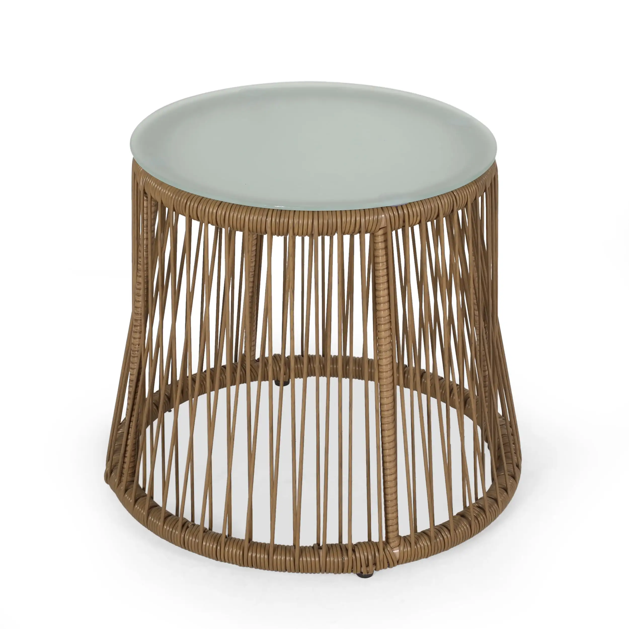 High Load-bearing Strong Stable and Durable Wicker Outdoor Side Table with Glass Top Light Brown
High Load-bearing Strong Stable and Durable Wicker Outdoor Side Table with Glass Top Light Brown